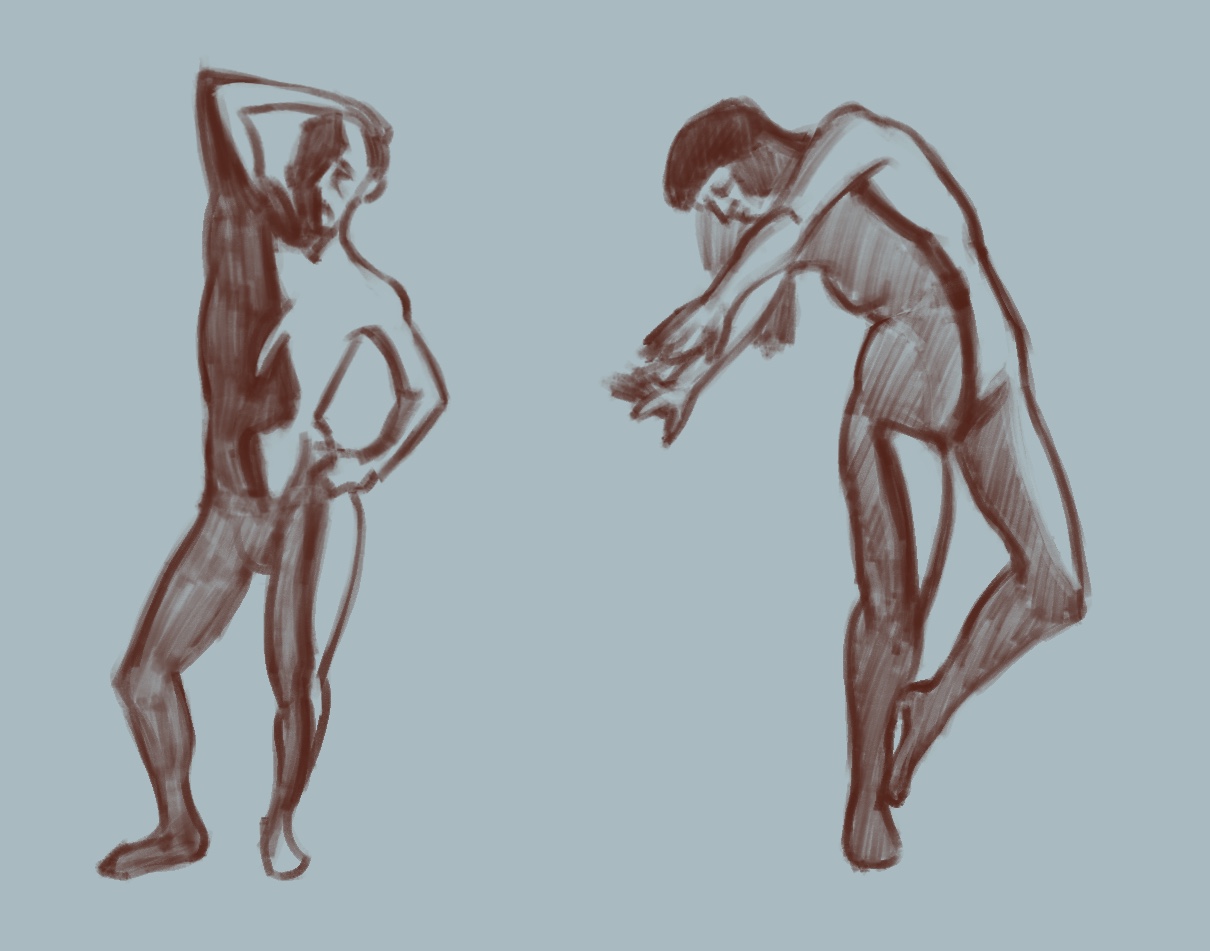 Two figure drawings