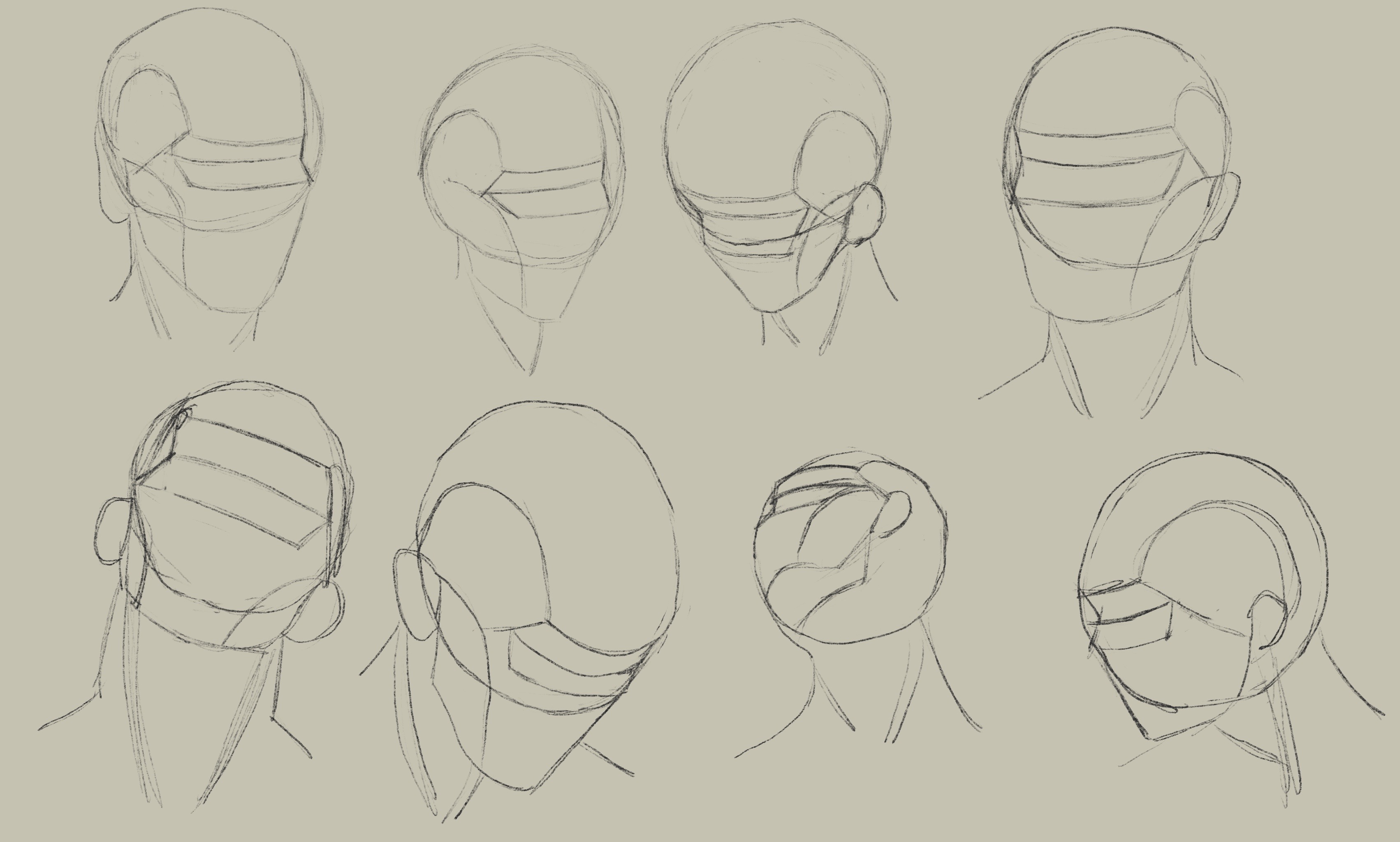 8 “traced” simplified head models