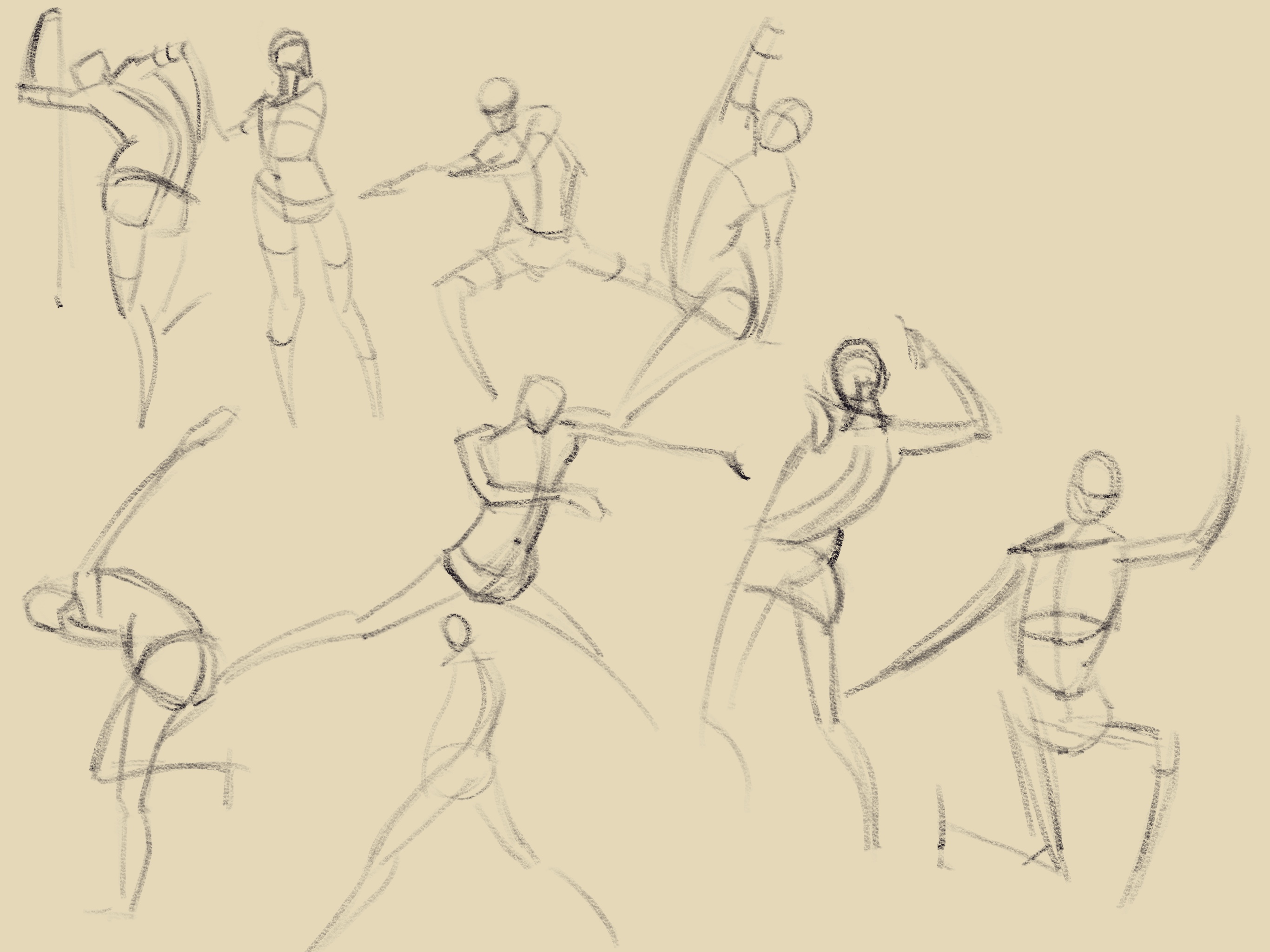 Sketched figures looking for animation