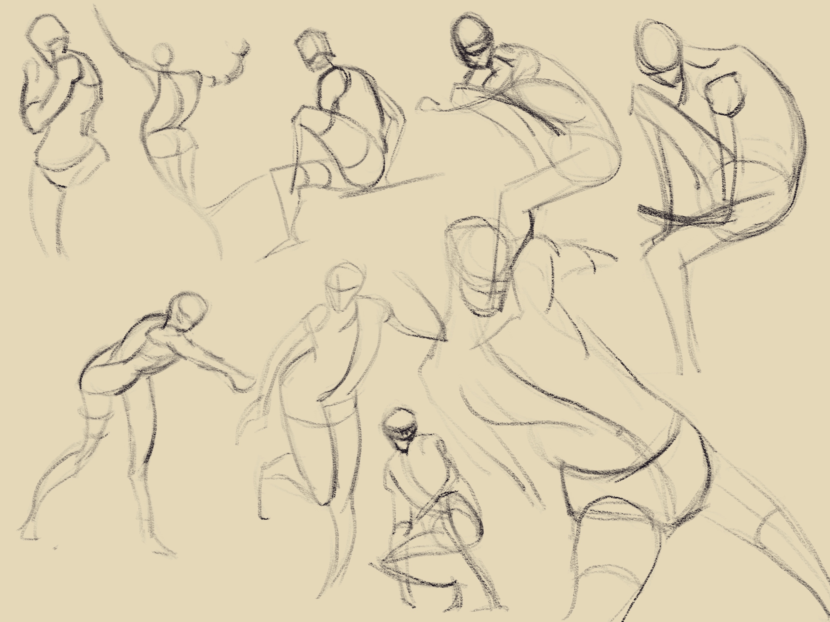 More sketched figures looking for animation