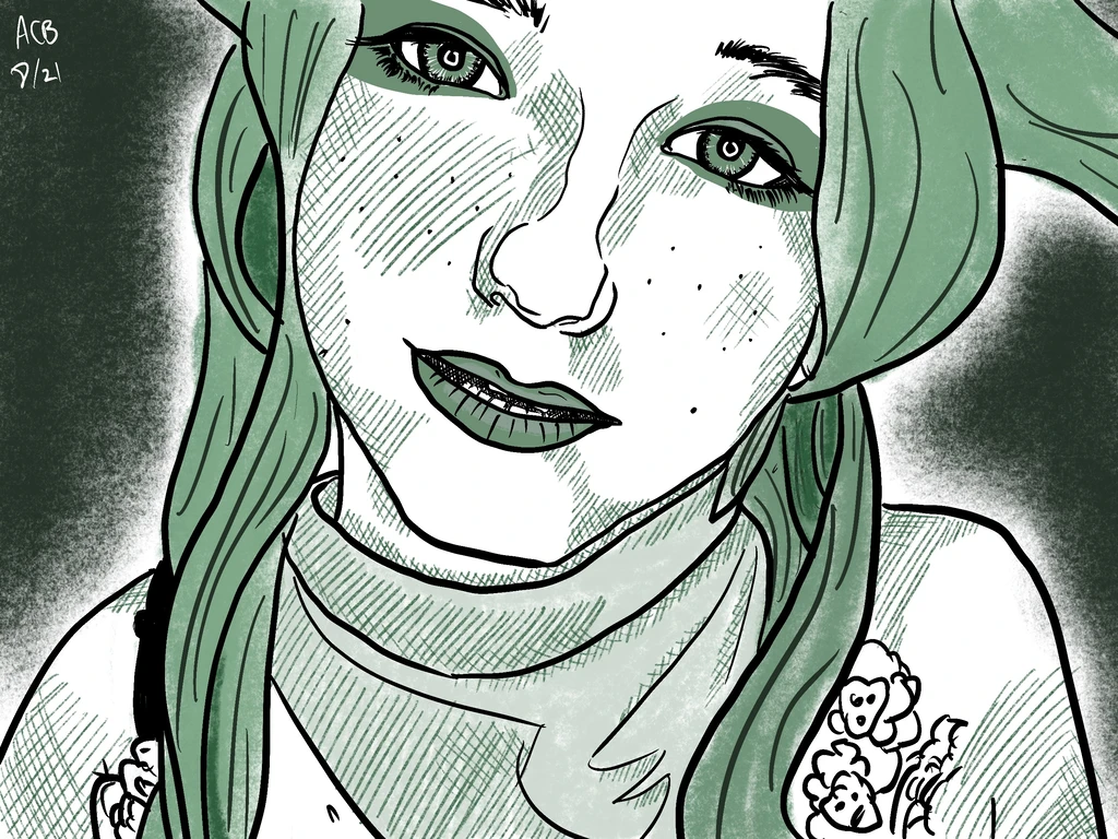 Sketch of Aftyn Rose as the Spirit of Earth