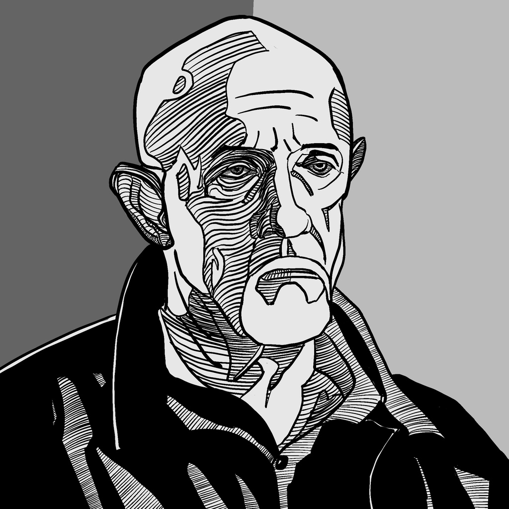 Contour portrait of actor Jonathan Banks