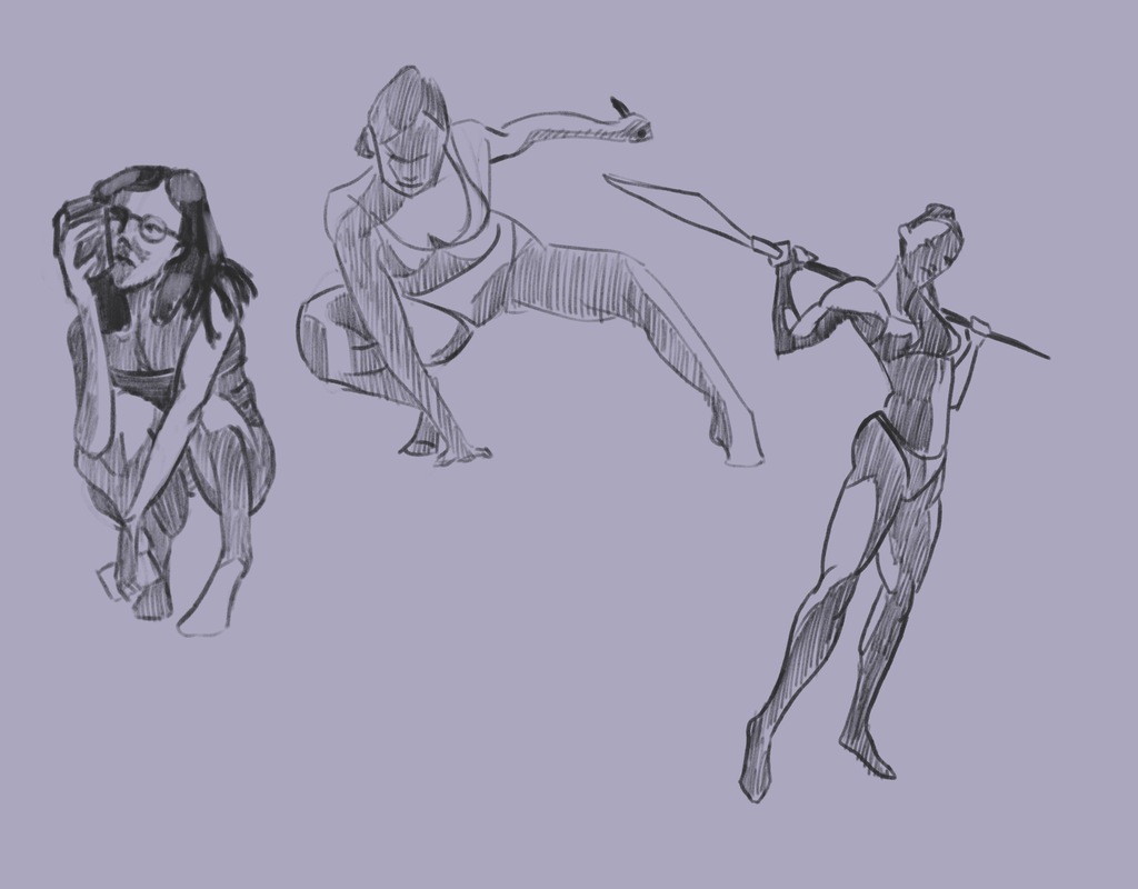 Three 20 minute figure sketches