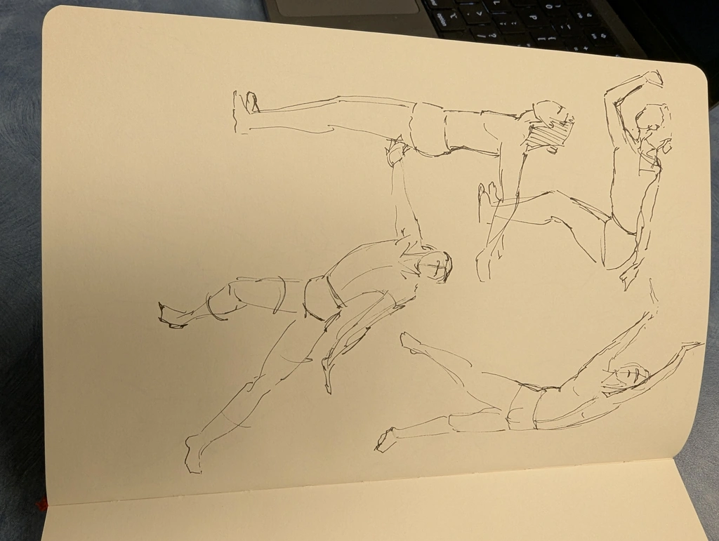 4 more ink gesture drawings