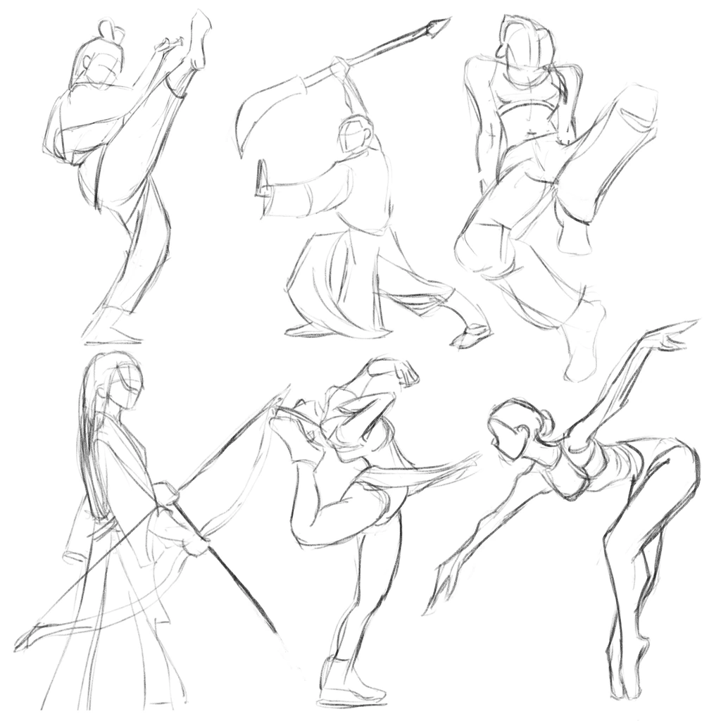 Six gesture drawings