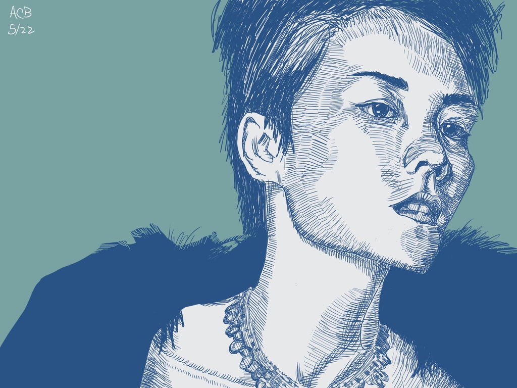 Ink sketch of Faye Wong