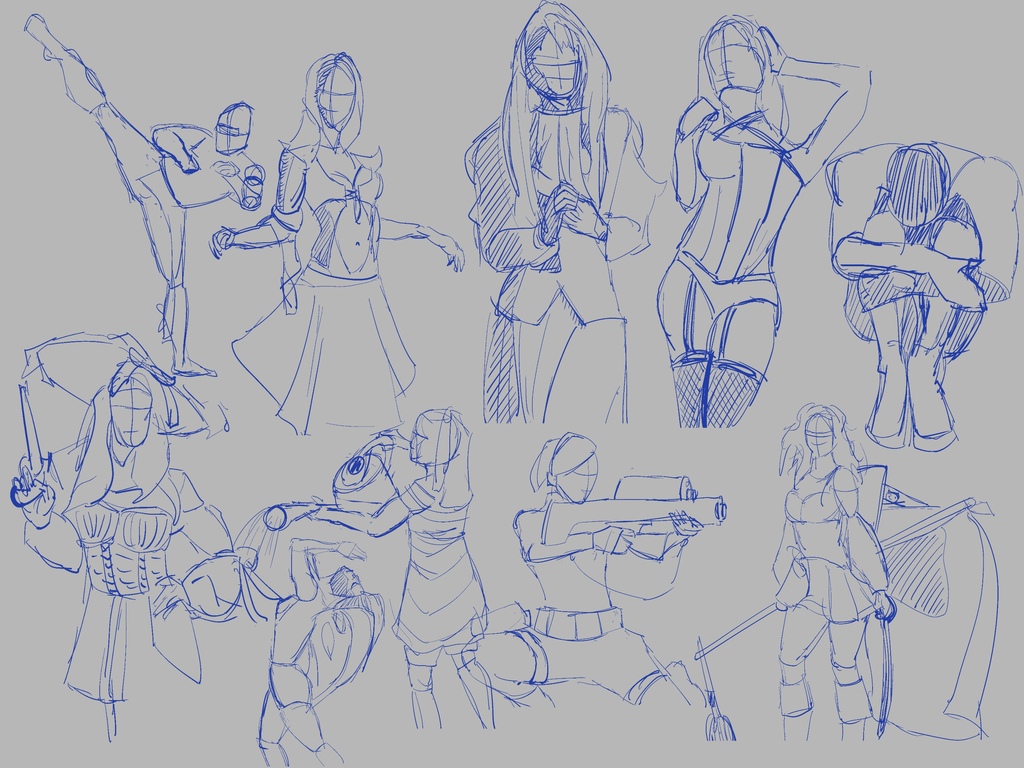 10 5-minute figure sketches