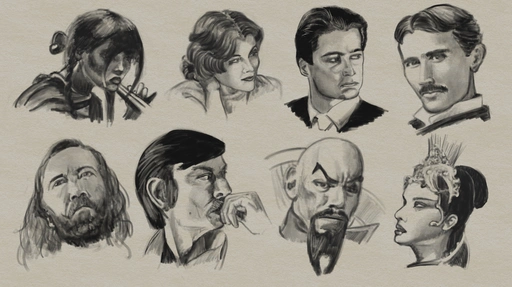 8 celebrity head sketches