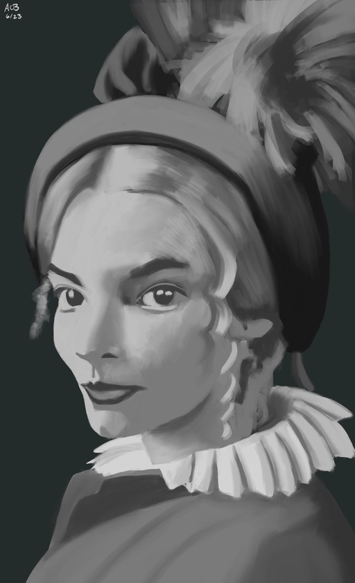 Value study of Anya Taylor-Joy from Emma