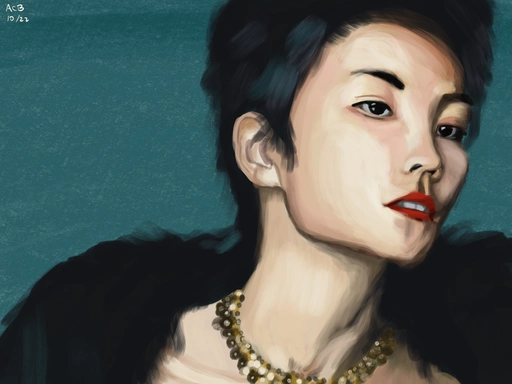 Painting of singer/model/actor Faye Wong