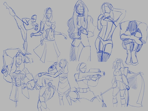 10 5-minute figure sketches